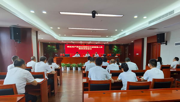 王思軍出席徽鹽地產(chǎn)集團(tuán)總部新任中層管理人員任前集體談話會議